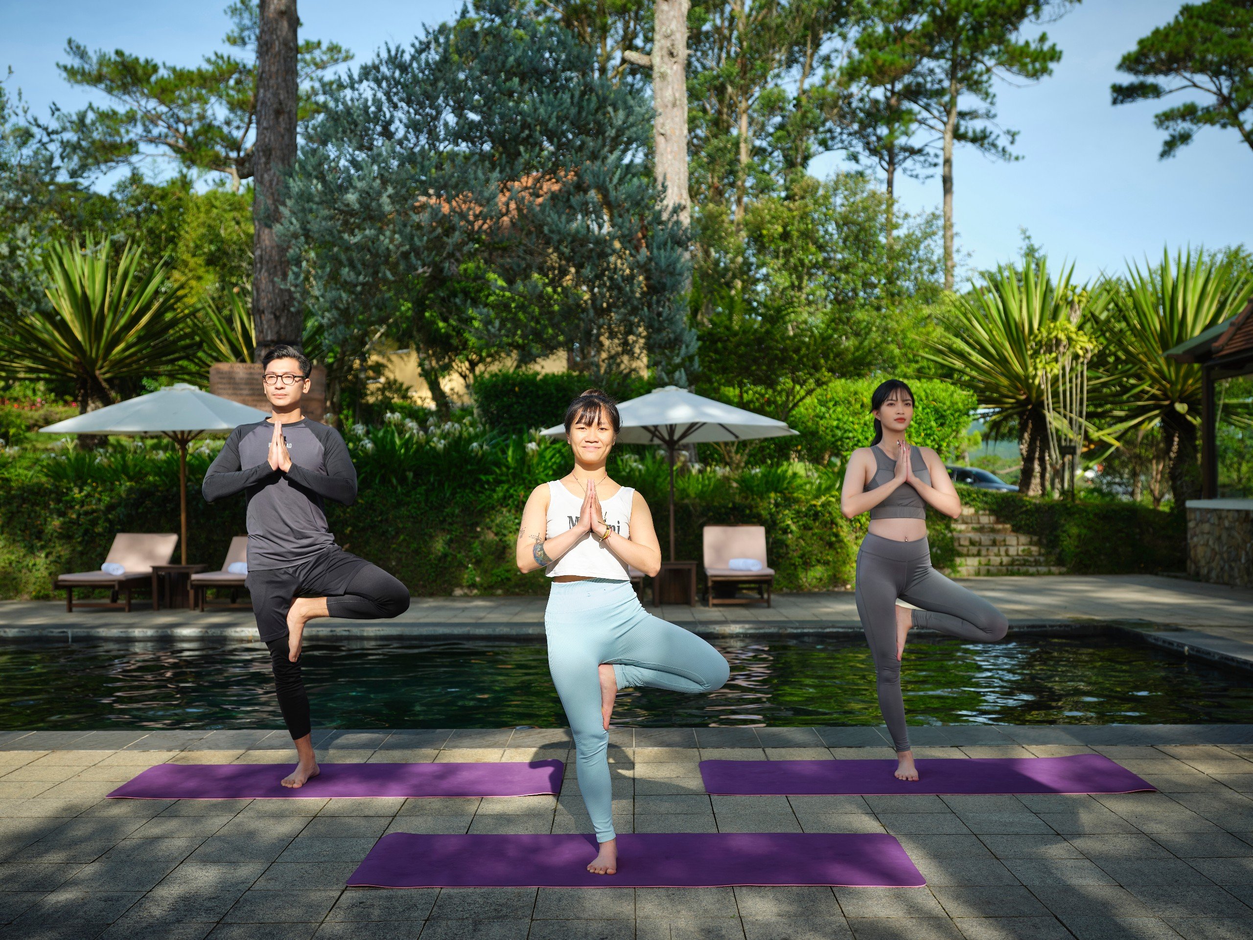 trải nghiệm tập yoga tại Ana Mandara Đà Lạt