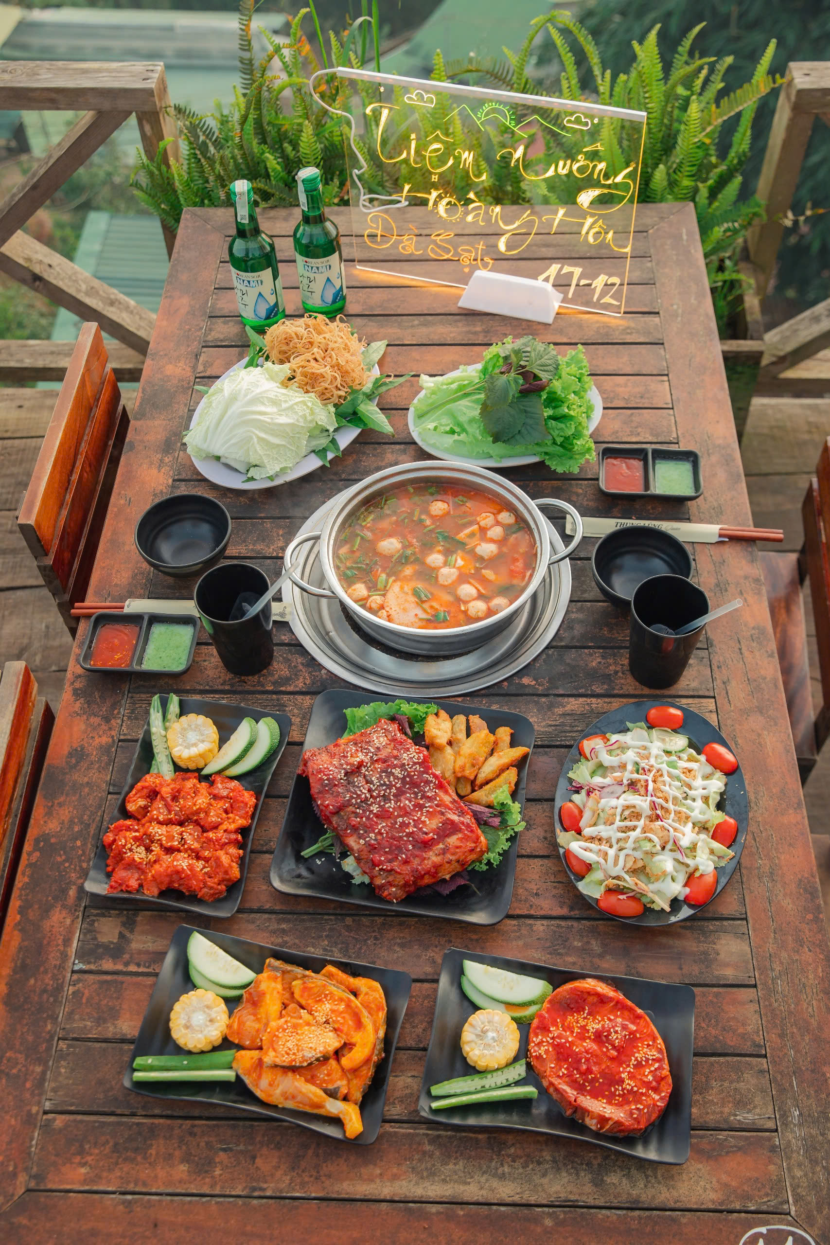 menu tiệm nướng hoàng hôn